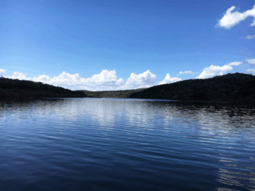 Image of Lake Buchanan located in the Texas Hill Country just steps from our Texas lake cabin rentals.